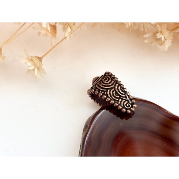 Brown Sliced Agate Stone Freeform Shaped Large Silver Toned Vintage Pendant - Picture 2 of 11